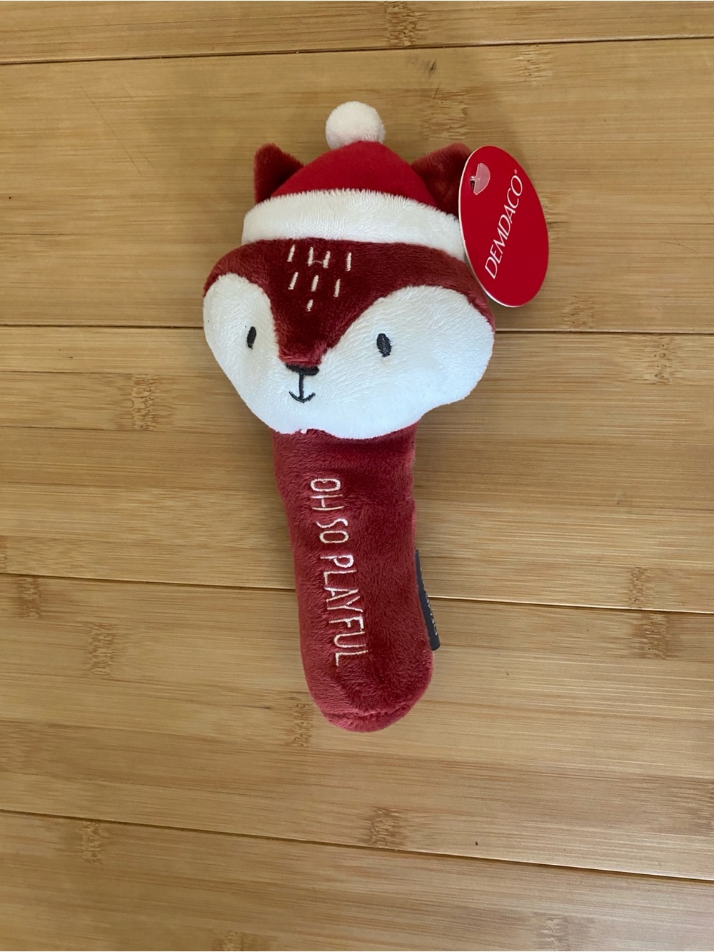 Demdaco Plush Toy in Deep Red with White Accent